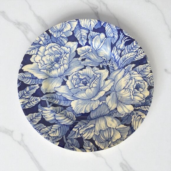 Myott Bermuda Blue Floral Plate England 8 Inch Salad Dessert Plate - Picture 1 of 7